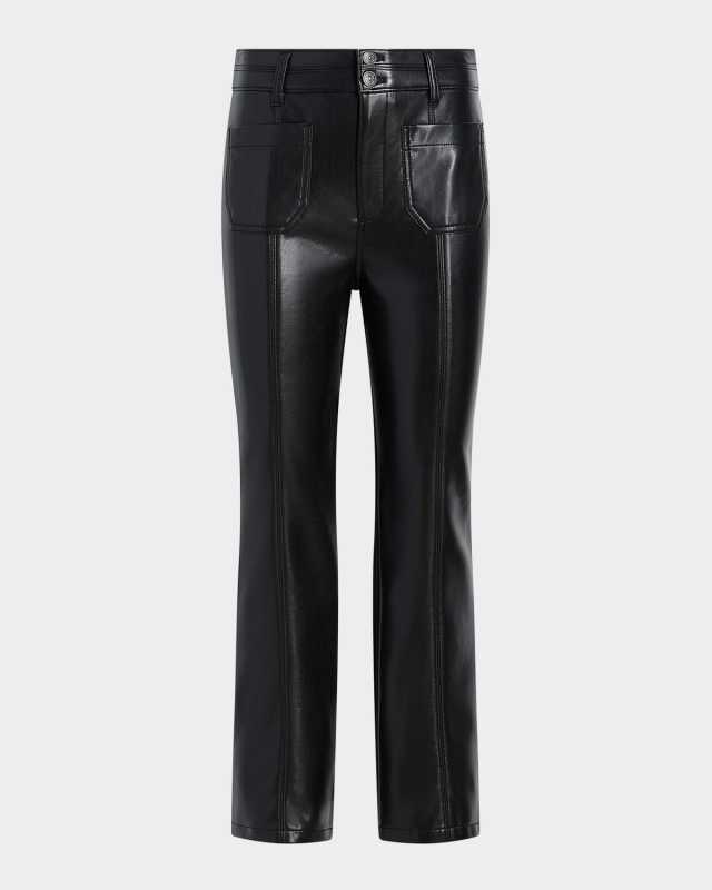 Vegan Leather Kick-Flare Pants
